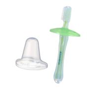 Simba Soft Bristle Silicone Baby Toothbrush with Milk Residue/Fur Scrubber. (Green)