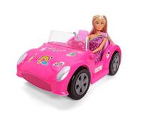 Simba Steffi Love Beach Car - Steffi in beach stroller with stickers for decoration, doll vehicle up to 29 cm, length 29 cm, doll vehicle for children from 3 years