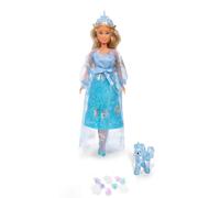 Simba Steffi Love Crystal Princess Doll (29 cm) with Unicorn and Magic Skirt for Decorating, Includes 9 Crystals, Creative Role Play Set for Children from 3 Years