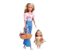Simba Steffi Love Picnic - Steffi (29 cm) & Evi (12 cm) Picnic Including Picnic Basket, Blanket & Accessories, Loving Doll Set for Children from 3 Years
