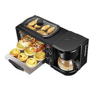 SiMbae 3-In-1 Breakfast Station, Includes Coffee Maker, Non-Stick Griddle, And 4-Slice Toaster Oven, Versatile Breakfast Maker for Apartments Kitchenettes,Black