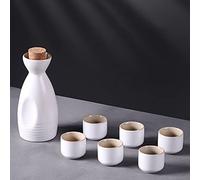 SiMbae B1,Sake Set Ceramic Sake Cup Home Craft Gift, Including 1 Wine Bottle and 6 Wine Glasses