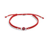 Simbolik Handmade Adjustable Red String with Evil Eye Charm for Women and Men, Good Luck Bracelet, Kabbalah Red String of Fate, Mal de Ojo