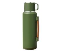 Simcat 1000ml Thermal Flask, 33.8 oz with Handle 316 Stainless Steel Vacuum Insulated Water Bottle, 24hr Keep Hot/Cold, Green Travel Tumbler, Daily Commute