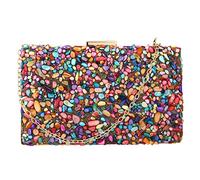 Simcat Acrylic Handbags for Women Perspex Geometric Evening Clutch Bag Elegant Purses Box Crossbody Bag for Wedding Banquet Prom, Multicolor Stone