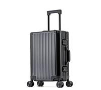 Simcat All Aluminum Carry On Luggage,Large Suitcase Hard Shell,Zipperless Luggage with Double TSA, Silent Wheels (Black,41x24x61cm)
