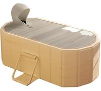 Simcat Hot and Ice Bath Portable Tub for Adults, 120x55cm Foldable Bathtub, Freestanding Foldable Tub with Lid, Hot & Ice Bath with Thickened Insulation Layer (120x55x50 cm)