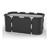 Simcat Portable Foldable Bathtub, Large Soaking Bathtub for Hot Shower and Ice Bath, Freestanding Bathtub for Adults Kids (Black)