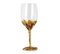 Simcat Red/White Wine Glass, Handmade Painted Enamel Flower Gin Wine Glass Long Stem Crystal Wine Glasses, Ideal Gifts (Wine Glass)