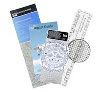 SimCoach Aviation Plotter Kit with Mechanical E6B Flight Computer, Rotating Aviation Plotter, Digital Guide and Storage Pouch for Student Pilots, Ground School and IFR/VFR Flight Planning