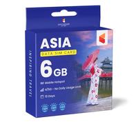 SimCorner Asia Travel SIM Card (6GB, 15 Days) - 3-in-1 Data SIM: Standard, Micro, Nano Compatible w/Unlocked Phones - Prepaid Hotspot/Tethering SIM for Travel