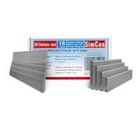 SimCos 18 Gauge 304 Stainless Steel 1/4" Norrow Crown Staples (3/4"~1 1/2") & Brad Nails (5/8"~2") 2880 PCS 18 GA Nail Gun Nails and Staples for Pneumatic, Electric Brad Nailer or Stapler