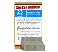SimCos 23 Gauge Stainless Steel Pinner Nails (5/8",3/4",1",1-3/8") Assorted 4 Sizes' Headless Pin Nails for Molding Cabinetry Building Assembly (5000)