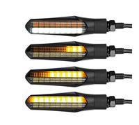 Simda Pro E Mark LED Motorcycle Running Effect Indicator with Daytime Running Light Sequential Black Universal Quad ATV Running Light Indicator Super Look and Beautiful Bright Water Test IP67 E Tested