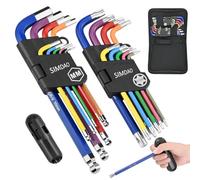 SIMDAO 18Pcs Metric Hex Key Set, Allen Key Set with Color Coding and Torque Handle 1.5-10mm, Anti-Slip Long Ball End Hex Wrench Set, for Disassembly and Maintenance of Mechanical Equipment Vehicles