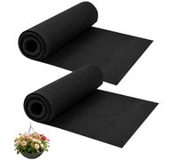 SIMDAO 2PCS 12x120Inch Felt Planter Liner Roll, Non-Woven Fabric Plant Liner Sheet, Cuttable Hanging Basket Liner Roll, Thick Garden Mat for Planter Window Flower Basket Animal Pet Mat (Black)