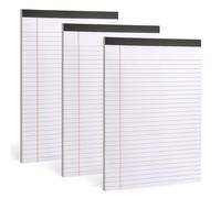 SIMDAO 3 Pack A4 Notepad, 80gsm Lined Paper College Ruled, Each 50 Sheets Perforated Notebook, Double Side Printed Paper, Legal Pads for School, Home, Office, Business (White)