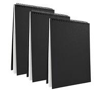 SIMDAO 3 Pcs A5 Sketchbook,Spiral Bound Notebook, Kraft Cover Blank Sketch Pad, Blank Page Sketch pad, White Cartridge Paper, Perfect for Travel Painting Landscape (90Sheets,180Pages) (JJ5285-611)