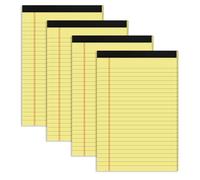 SIMDAO 4 Pack A5 Notebook, 50sheets/100pages Line Post It Notes, Memo Notepad Lined Paper, Refill Pads, Large Capacity A5 Journal Notebooks for Writting, Drawing, Math (Yellow)