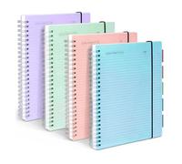 SIMDAO 4 Pack A5 Notebook Lined, Wirebound Spiral Notebooks 80sheets/160 Pages for Writing, 110gsm Thick Paper, PVC Cover, Notepad for Women Men Work Office School, Multicolor