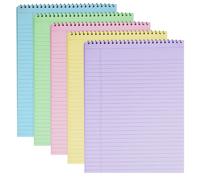 SIMDAO 5 Pack A4 Spiral Pads, Each 30sheets/60pages Tear-Off Sheets, 7mm College Ruled Steno Pads, Top Spiral Notepad, Thick Paper Pad for Office, Back to School Supplies, Business(8.27 × 11.69Inch)