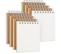 SIMDAO 8 Pack A6 Spiral Notebooks, Small Spiral Bound Memo Pads with 1280 College Ruled Pages Total, Kraft Hardcover Lined Note Pads, 4.1"x 5.8" Pocket Notebook for School, Office, Work and Travel