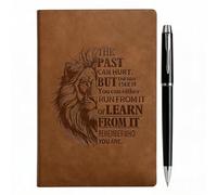 SIMDAO A5 Journal for Men, PU Leather Notebook with Pen, Lined Journal within 200 Pages, Inspirational Notebook for Women & Men, Perfect for Journaling, Notes & as an Inspirational Gift (Brown)