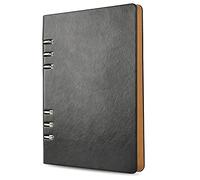 SIMDAO A5 Notebook, PU Leather Cover Notebook, 6 Holes Refillable Notebook, Hardcover Diary Notebook, Lined Notebook for Bussiness Travel Writing Office，100Pages/200Sheets