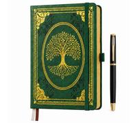 SIMDAO A5 Vintage Journal Notebook with Pen, 320 Pages, 100gsm, Ruled Hardcover Notebook, PU Leather Cover, Tree of Life Writing Journal with for Office, Study, Travel