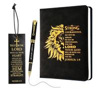 SIMDAO Christian Gif for Men, A5 Leather Notebook with Pen & Bookmark, 100Sheets/200Pages, Bible Study Journal, Religious Gifts for Men Women (Black)