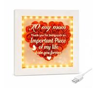SIMDAO Gifts for Mum, Flower Rose Frame with Light 17.5 * 17.5cm, Rose Present for Mum, Best Mom Gift from Daughter Son, Personalized Mother Gifts for Anniversaries, Mother's Day, Christmas, Birthday