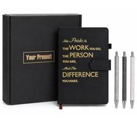 SIMDAO Inspirational Leather Notebook and Pen Set, A5 Journals with Gift Box, Business Style Office Gifts for Colleagues, Thank You Gifts Employee Appreciation Gift for Women Men Coworkers (Black)