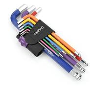 SIMDAO Metric Hex Key Set, 9Pcs Allen Key Set 1.5-10mm, Anti-Slip Long Ball End Hex Wrench Set, for Disassembly and Maintenance of Mechanical Equipment Vehicles, with Color Coding - Imperial…