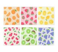 SIMDAO Swedish Dish Cloths 6 Pack, Reusable, Sponge Cloth Kitchen Towels, Absorbent Dish Cloths Reusable, Microfiber Sponge Absorbent Quick Drying Kitchen Towels For Kitchen, Fruit, One Size Fits All