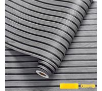 SIMDAO Wooden Slats Panelled Wallpaper, 45cmx600cm Realistic Wood Panel Wallpaper with Tool, Waterproof Plank Vinyl Sticky, 3D Effect Backsplash Wallpapers Roll for Hallway, Office, Bedroom (Grey)