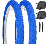 SIMEIQI 16x1.95 18x1.95 20x1.95 Inch 2 Pack White Bike Tires and Tubes AV 32MM Valves for Trail Urban Pavement Kid's Replacement Bicycle Tyres Compatible with 18/20x1.75/1.95/2.0/2.125 Wheel