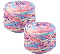 SIMEIQI 2 PCS 800g T-Shirt Yarn Elastic Fabric Crochet for DIY Knitting, 130 Yards Spaghetti Thick Knitting Yarn for Hand DIY Bag Basket Cushion Crocheting Projects,Home Decor 20