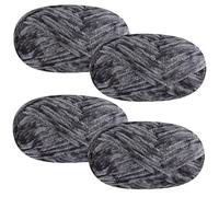 SIMEIQI 4 PCS 400g Soft Chenille Velvet Yarn for Crocheting,Fluffy Warm Yarn for Knitting and Crochet DIY Craft Blanket Bag Hat Scarve Clothe Gloves Slippers Doll（Dark Grey）