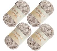SIMEIQI 4 PCS 400g Soft Chenille Velvet Yarn for Crocheting,Fluffy Warm Yarn for Knitting and Crochet DIY Craft Blanket Bag Hat Scarve Clothe Gloves Slippers Doll（Multicolor04）