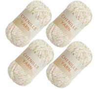 SIMEIQI 4 PCS 400g Soft Chenille Velvet Yarn for Crocheting,Fluffy Warm Yarn for Knitting and Crochet DIY Craft Blanket Bag Hat Scarve Clothe Gloves Slippers Doll（Multicolor12）