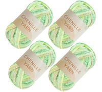 SIMEIQI 4 PCS 400g Soft Chenille Velvet Yarn for Crocheting,Fluffy Warm Yarn for Knitting and Crochet DIY Craft Blanket Bag Hat Scarve Clothe Gloves Slippers Doll（Multicolor05）