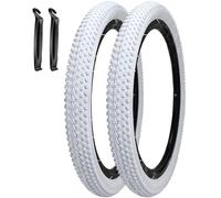 SIMEIQI Pair of 18"x2.125" Bike Tires White Wall for Replacement Tire Kid's Bicycle (18x2.125)