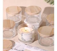 Simeitol 6pcs 16oz Glass Jars for Making Candles, Large Empty Glass Candle Containers with Lids & Labels for Storage