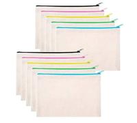 SIMEIXI DIY Blank Fabric Bag, 10 Pieces Pencil Case for Painting, Fabric Bag for Painting, Canvas Cosmetic Bag, Canvas Pencil Case, 21 x 12 cm