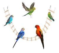 SIMENA Wooden Climbing Ladder for Birds & Hamsters, Interactive Swing & Ladder Toys for Small Pets - Ideal for Hamsters, Birds, Parrots, Squirrels, and Sugar Gliders (16 ladders, 36")