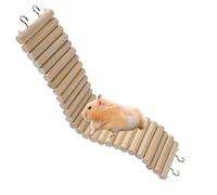 SIMENA Wooden Hamster Suspension Bridge Toy - Natural Climbing Ladder for Dwarf Hamsters, Syrian Hamsters, Mice, Gerbils & Small Pets (Plain, 15.75")