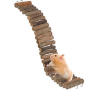 SIMENA Wooden Hamster Suspension Bridge Toy - Natural Climbing Ladder for Dwarf Hamsters, Syrian Hamsters, Mice, Gerbils & Small Pets (Natural, 19.7")