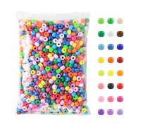 Simetufy 1200 Pcs Pony Beads Plastic Beads for Bracelet Making, Multi-Colored Beads for Hair Braiding, DIY Crafts, Kandi Jewelry, Key Chains and Ornaments Decorations 24 Assorted Colors