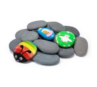 Simetufy 15 Pcs Rocks for Painting, River Rocks to Paint, 2"-3" Flat Painting Rocks, Smooth Rocks for Crafts, Natural Stones for DIY, Kindness Rocks Garden Decoration
