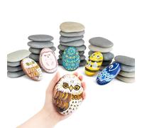 Simetufy 30 Pcs Extra Large 4-5 Inch Rocks for Painting, Flat Smooth River Stones for Art, Mandala, Natural Rocks to Paint for Kindness Stones Kids Craft